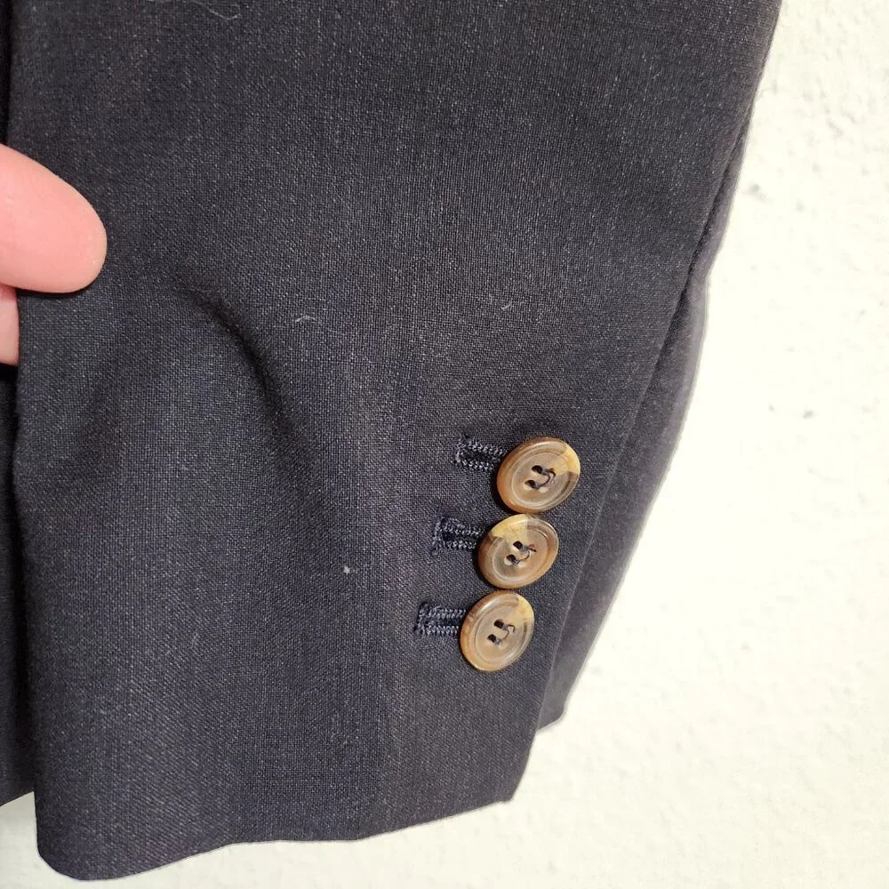 Talbots | Navy Luxe Wool Single Button Blazer 12 - Picture 6 of 10